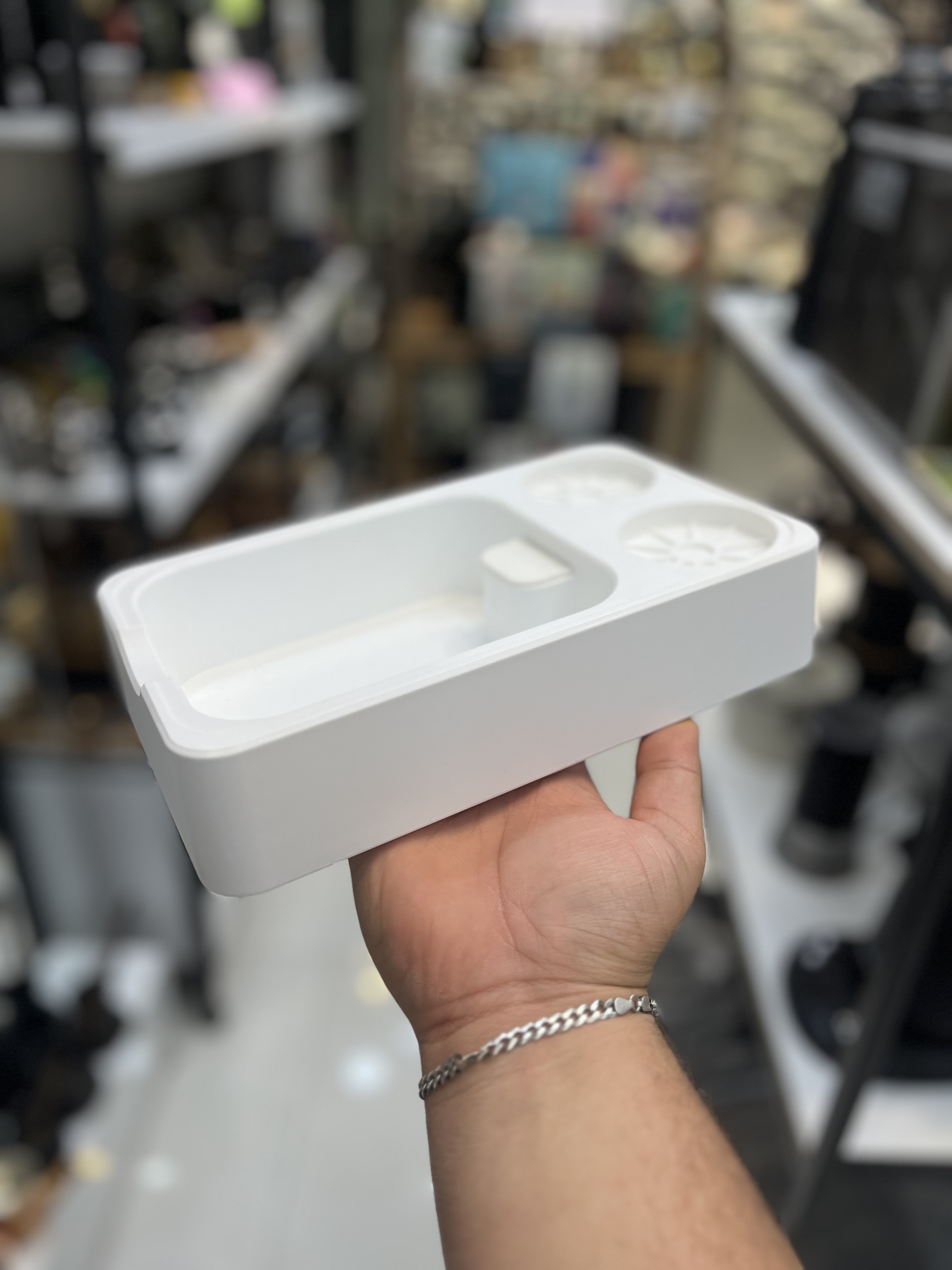 استند ناک باکس دار دوخانه وارداتی چین جنس ABS رنگ سفید مخصوص دستگاههای نیمه صنعتی و صنعتی 58