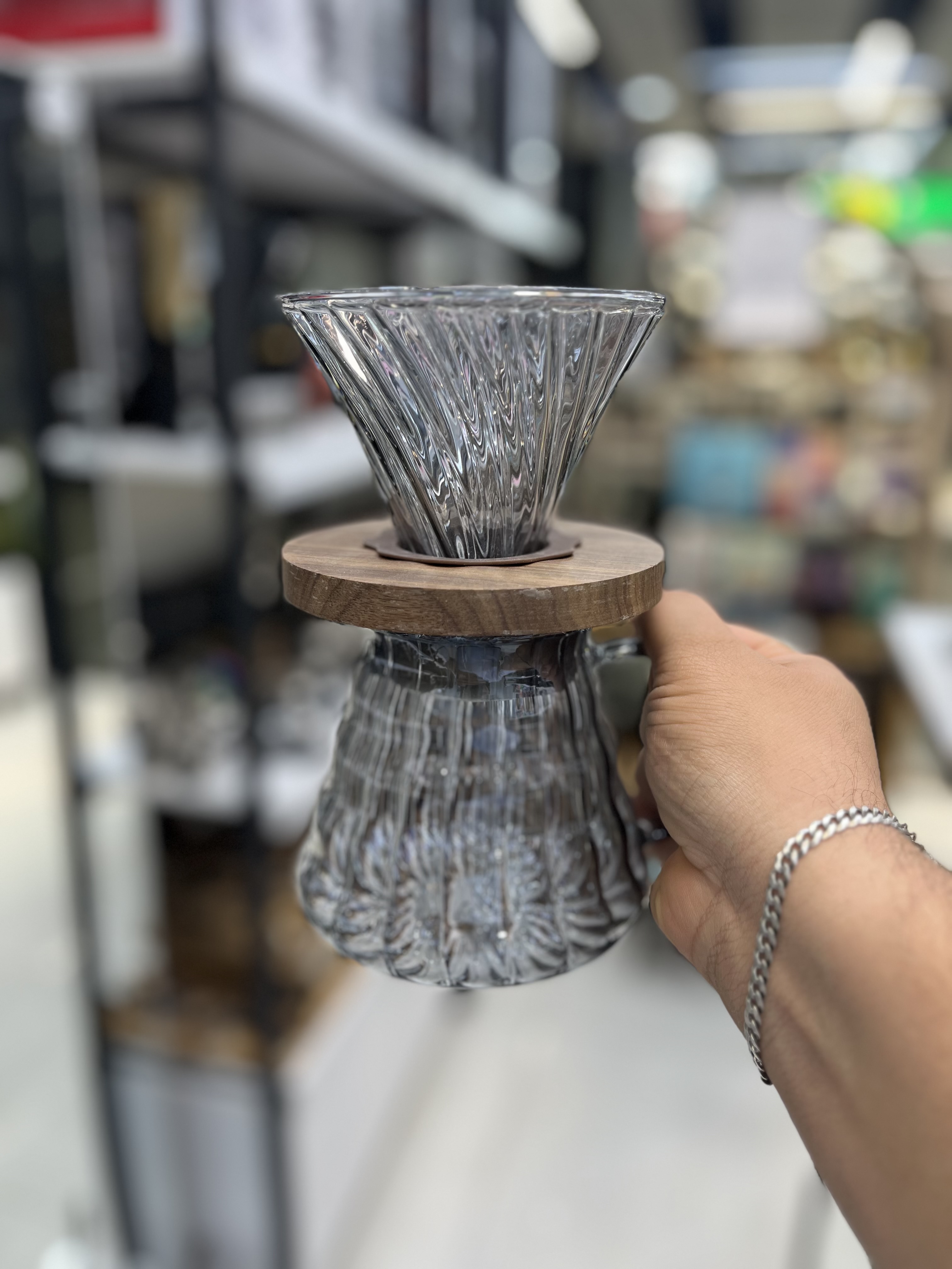 ست V60 و سرور مخصوص دم آوری قهوه دمی سایز 600 میل رنگ دودی