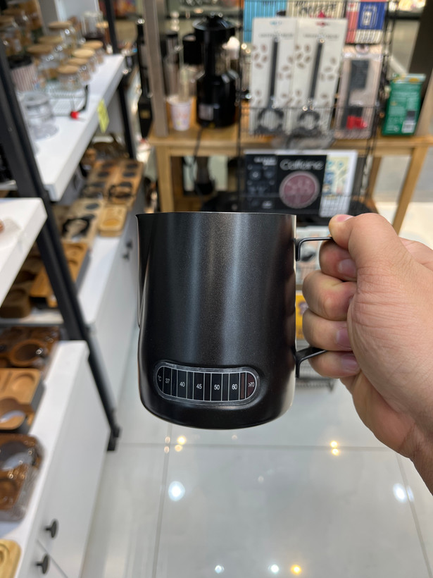 پیچر مخصوص لته آرت دماسنج دارحجم 600 میل رنگ مشکی کوره ای