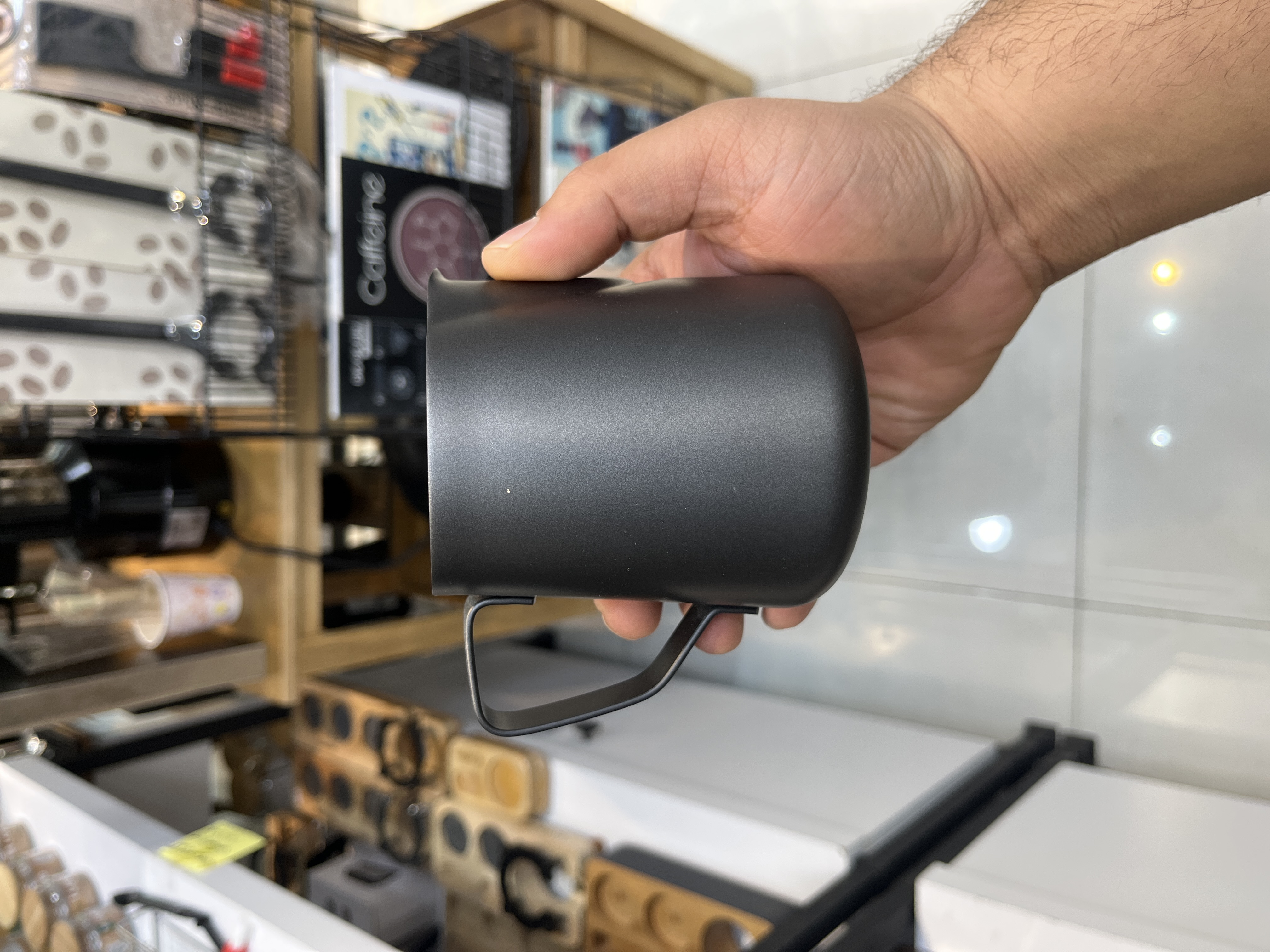 پیچر (شیر جوش )استیل سایز مخصوص خانگی 350 میل/600 میل / 900میل مشکی جنس استیل داخل تفلون نسب