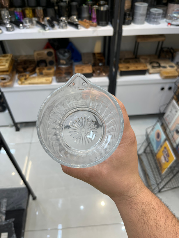 میکسینگ گلس شیشه ای مخصوص نوشیدنی سرد حجم 650 میل طرح شیار دار باریک