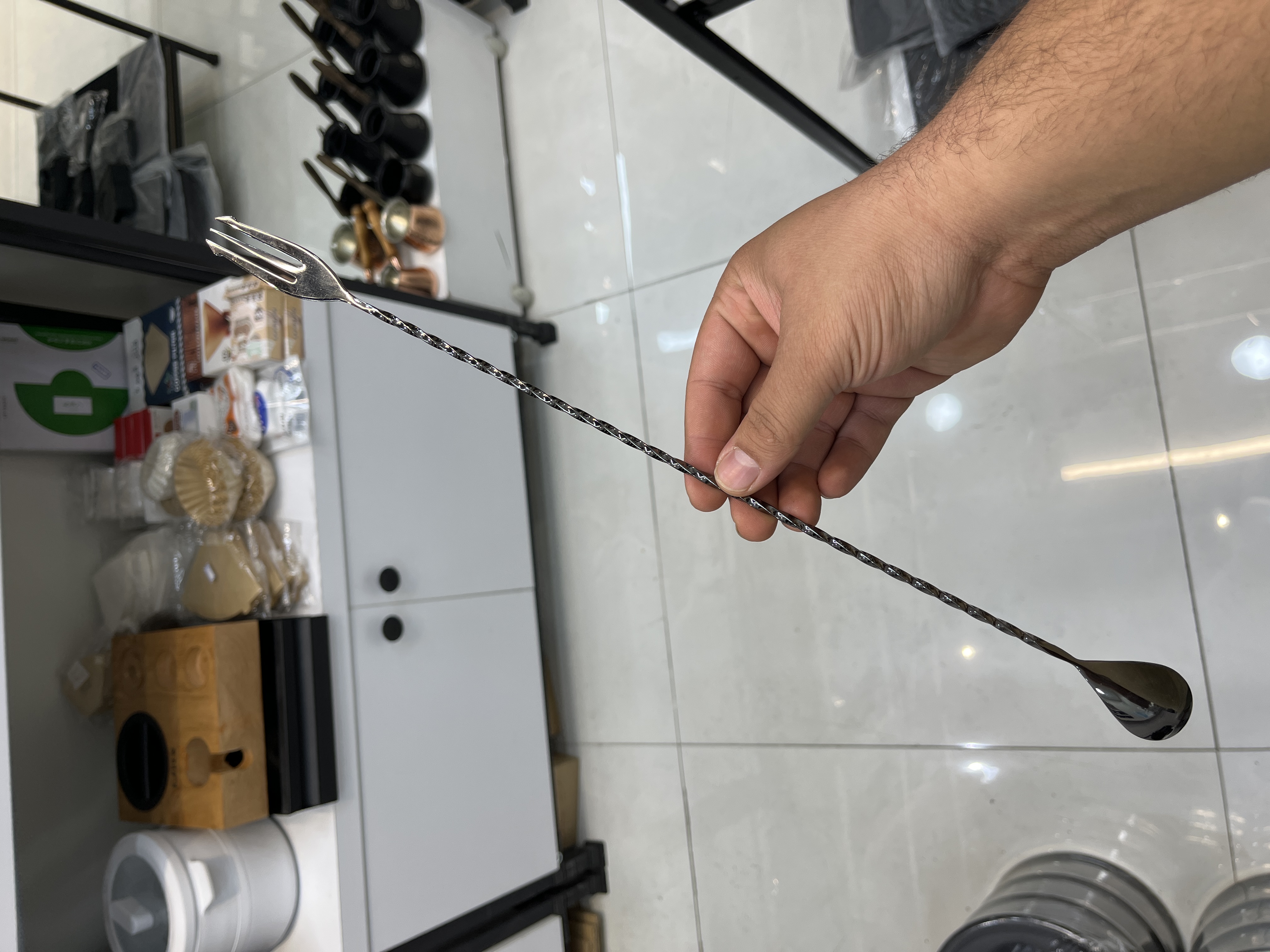 تال اسپون 40 سانتی رنگ دودی جنس استیل